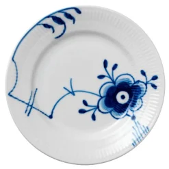 Blå Mega Riflet flat tallerken 17 cm