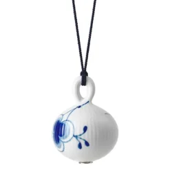 Blå Mega Riflet julekule 9,5 cm deco 1