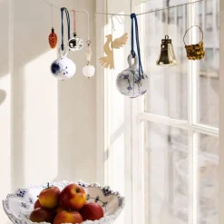 Blå Mega Riflet julekule 9,5 cm deco 1