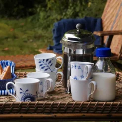 Blå Mega Riflet krus 38 cl 2 stk