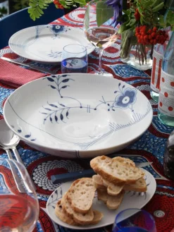 Blå Mega Riflet serveringsfat 34 cm