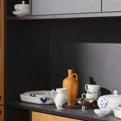 Blå Mega Riflet skål med lokk 130 cl