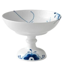 Blå Mega Riflet skål på stett 15 cm