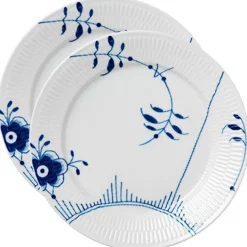 Blå Mega Riflet tallerken 27 cm 2 stk