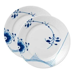 Blå Mega Riflet tallerken 22 cm 2 stk