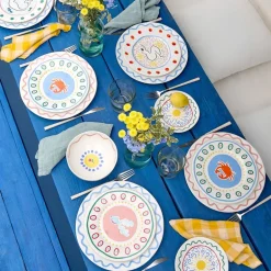 Bliss tallerken flat 22 cm fisk multi