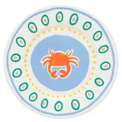 Bliss tallerken flat 22 cm krabbe multi