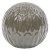 Blomma dekorball 15 cm grå
