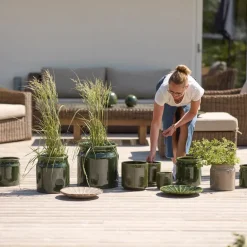Blomma fat 35 cm grå