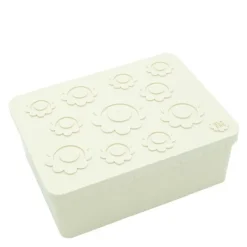 Blomst matboks treroms 19x14x7 cm beige