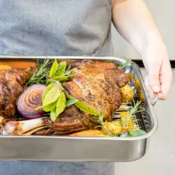 Blue Card langpanne med rist 43x31 cm stål