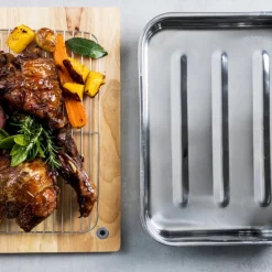 Blue Card langpanne med rist 43x31 cm stål