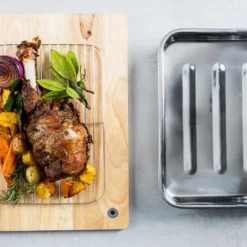 Blue Card langpanne med rist 38x27,5 cm stål