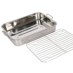 Blue Card langpanne med rist 38x27,5 cm stål