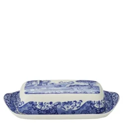 Blue Italian smørboks blå/hvit