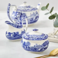 Blue Italian sukkerskål 25 cl blå/hvit