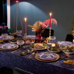 Blue Italian tallerken flat 23 cm blå/hvit