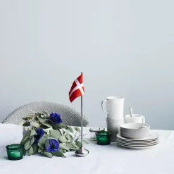 Bordflagg dansk H35 cm sølv