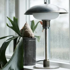 Boston bordlampe 42 cm antikk brun