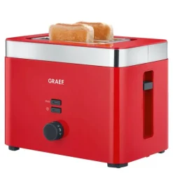 Brødrister TO63 2 skiver rød m/sølvkant