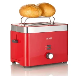 Brødrister TO63 2 skiver rød m/sølvkant