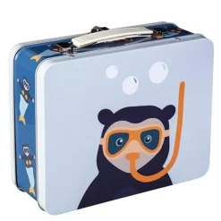 Brillebjørn koffertboks 16x14 cm lys blå