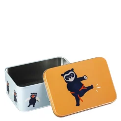 Brillebjørn matboks 14x10 cm oransje/lysblå