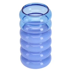 Bubble vase/lysestake 13,5 cm blå