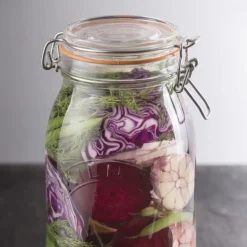 Bygel oppbevaringsglass 1,5L hengslet lokk