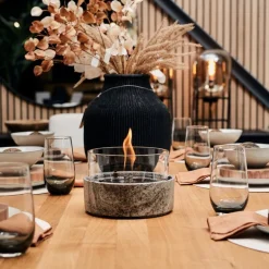 Café bordlykt 18 13 cm earth stone
