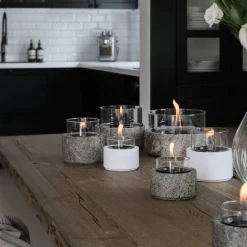 Café bordlykt 18 13 cm earth stone