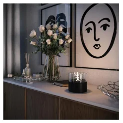 Café lykt 14 cm svart