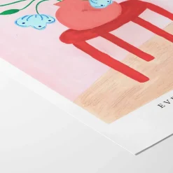 Camilla Bergqvist poster 50x70 cm red stool