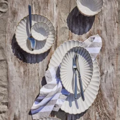 Camille skål 10x25 cm råhvit