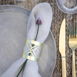 Cape serviettring 4 stk champagne