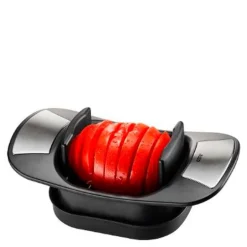 Caprese tomat- og mozzarellakutter svart/sølv