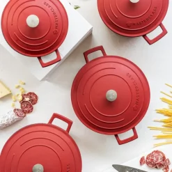 Cast Aluminium gryte 5L 29 cm rød