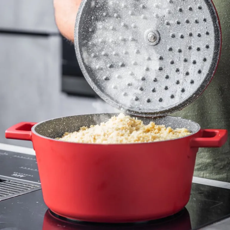 Cast Aluminium gryte 2,5L 21 cm rød