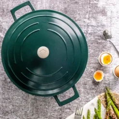 Cast Aluminium gryte 5L 29 cm hunter green