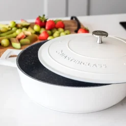 Cast Aluminium lav gryte 4L 29 cm krem