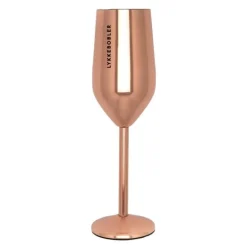 Champagneglass stål LYKKEBOBLER 23 cl roségull