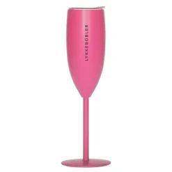 Champagneglass termo LYKKEBOBLER 12 cl mørk rosa