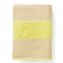 Check håndkle 70x140 cm gul/rosa