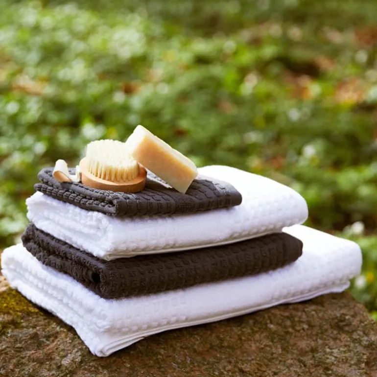 Check håndkle 50x100 cm mørk blå