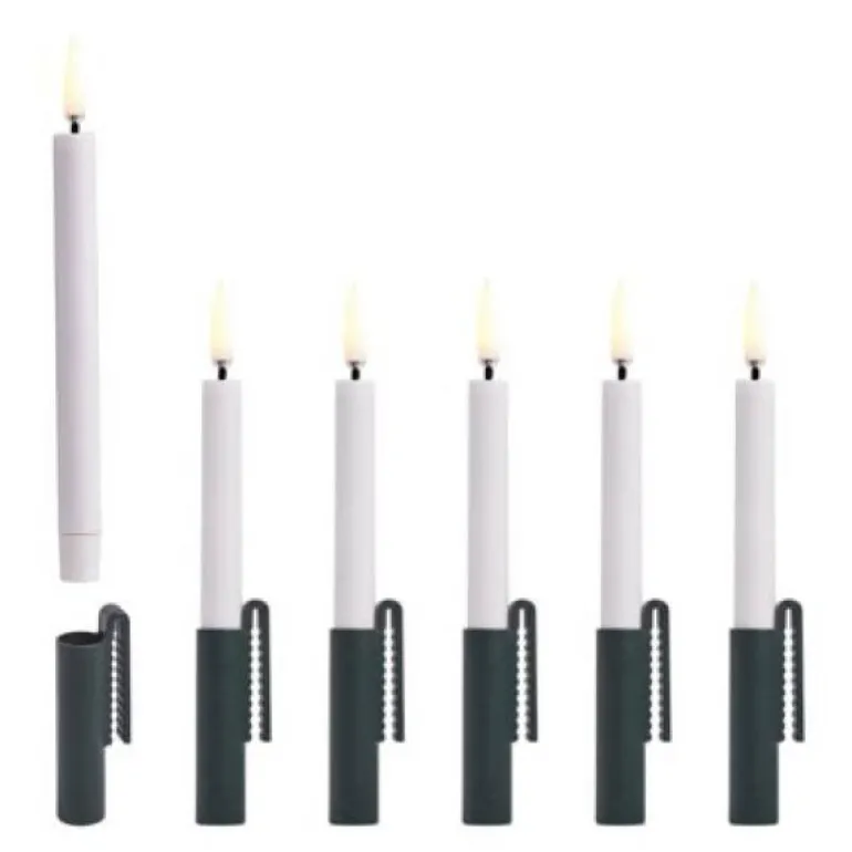 Christmas juletrelys 6 stk hvit