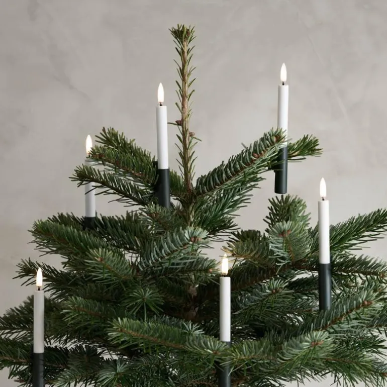 Christmas juletrelys 6 stk hvit