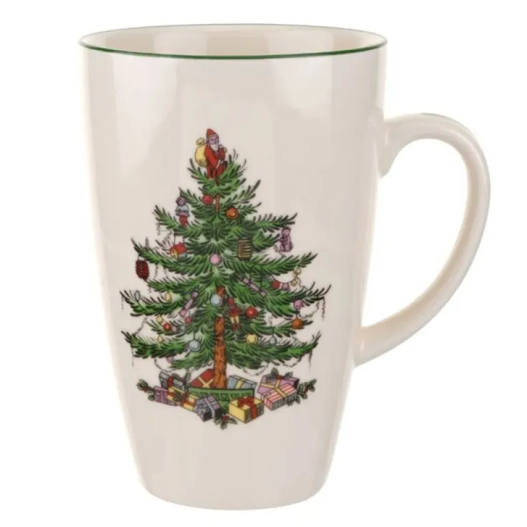 Christmas Tree lattekopp 60 cl hvit/grønn/rød