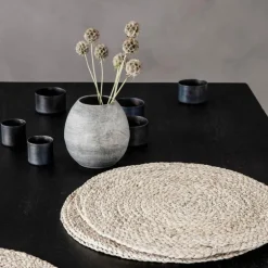 Circle bordbrikke 38 cm 4 stk natur