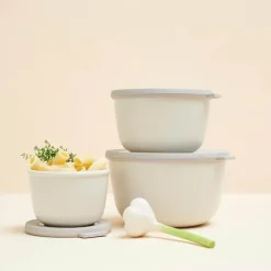 Cirqula skålsett 3 stk høy hvit