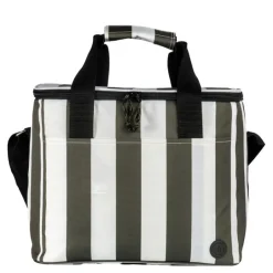 City stripet kjølebag stor rPET grønn/hvit